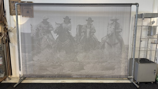 Unique Wall Decoration on Scaffold Cloth on Steel Frame