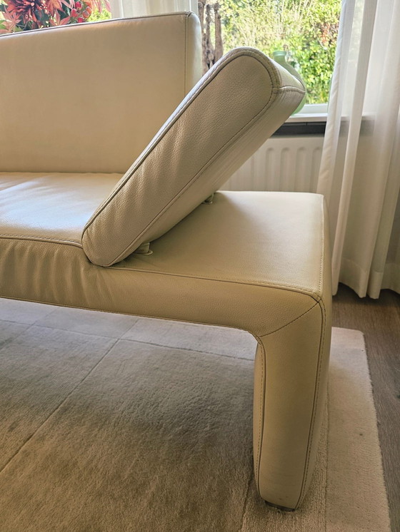 Image 1 of Leren eethoekbank 298 x 198 cm crèmekleurig