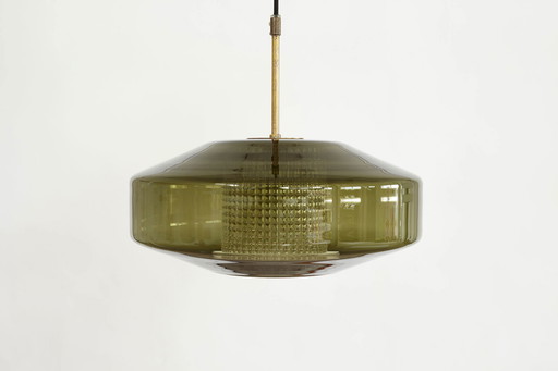 Lámpara colgante de vidrio diseñada por Carl Fagerlund para Orrefors, Suecia, década de 1960.