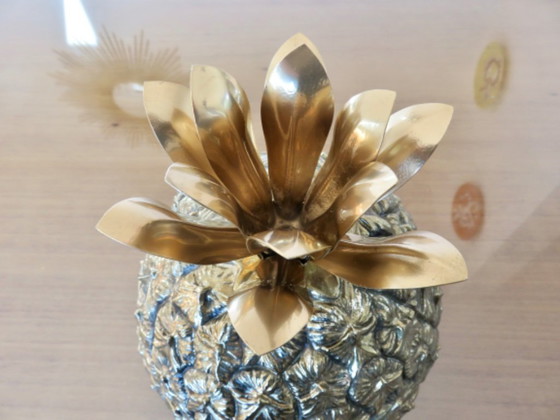 Image 1 of Ananasförmiger Eisbehälter, signiert Michel Dartois, Paris, Frankreich, 1970, vergoldetes Metall