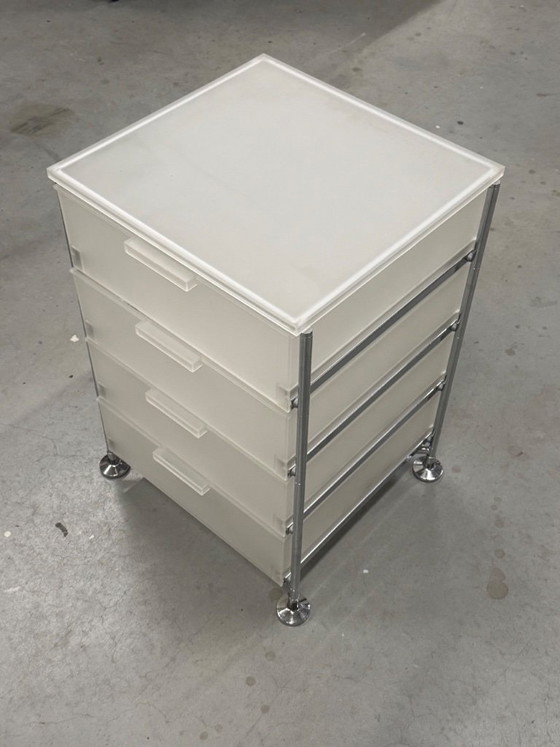 Image 1 of Kartell drawer unit 4 drawers plastic ice cream semi-transparent