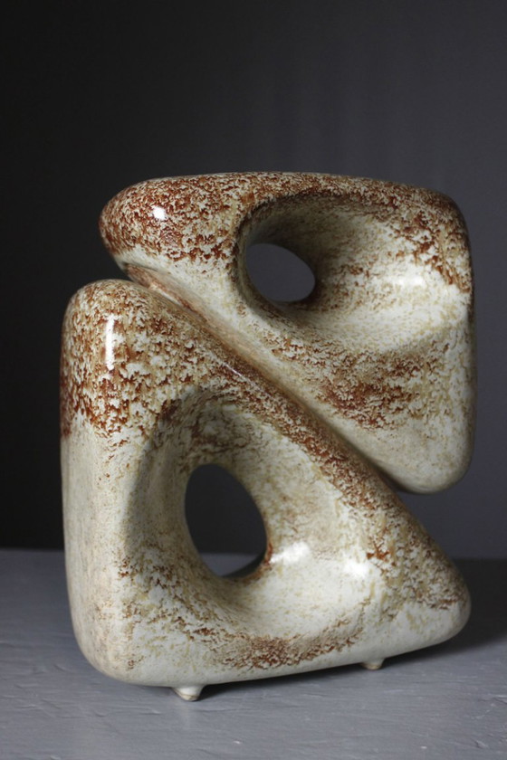 Roberto Rigon & Bertoncello Ceramiche - Free Form Double Body Vase Italy 1970s – Mid Century Modern (photo 7 of 9)