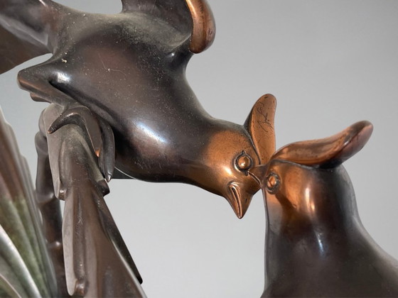 Marcel GUILLEMARD (1886–1932) / Atelier Primavera — Coppia di Cince dal Ciuffo, Importante Scultura Art Déco (photo 2 of 20)