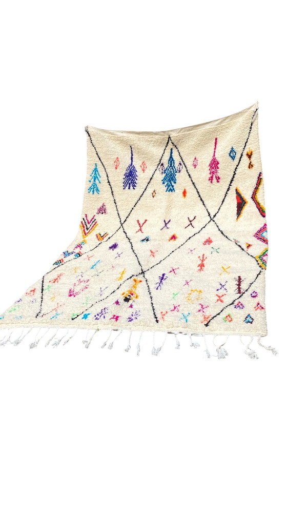 Image 1 of Tappeto berbero annodato a mano – 290 x 190 cm – Lana Atlas – Motivo colorato unico