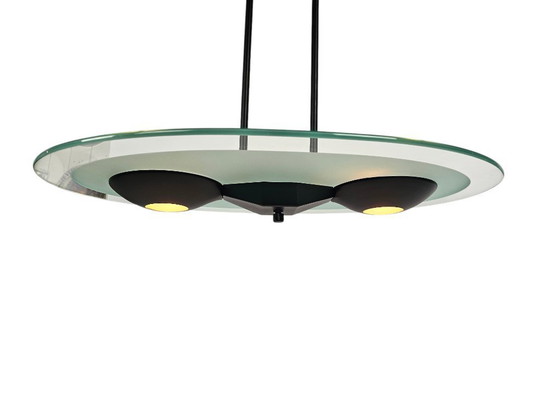 Image 1 of Estiluz - lampada a sospensione - Spagna - metallo - vetro - vetro smerigliato - anni '80