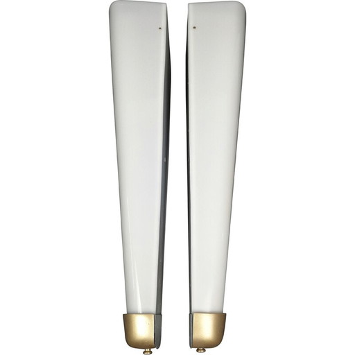 Pair of mid-century Italian wall lamps in acrylic glass and brass, 1960s