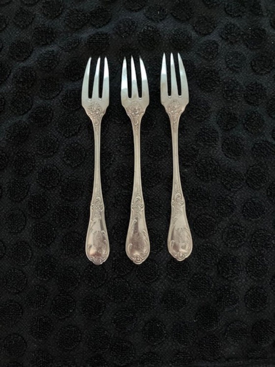 Image 1 of 6 juegos de cubiertos de pescado bañados en plata