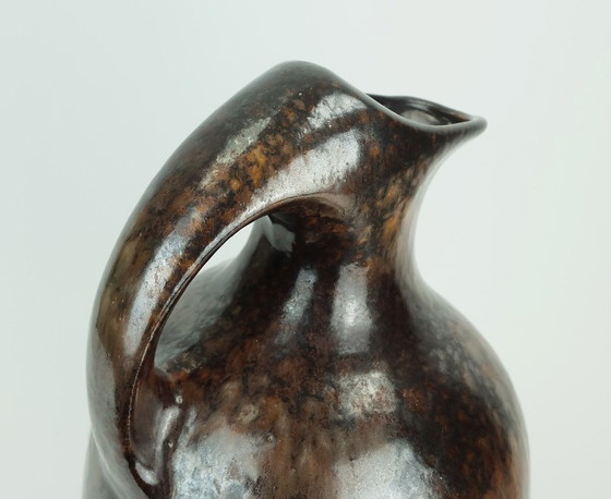 Image 1 of ruscha art VASE Krug Tropfglasur Schattierungen von lila schwarz braun 1970 80er Jahre Modell 370