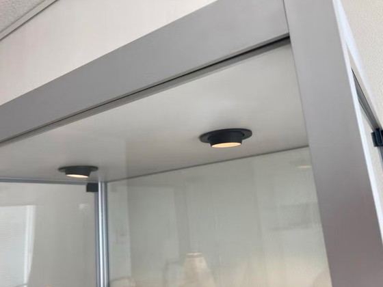 Image 1 of Display cabinet - glass and aluminium, with lighting and lock