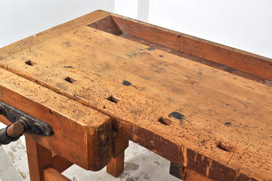 Image 1 of Vintage Beuken- en Eikenhouten Werkbank Nooitgedagt / Dressoir