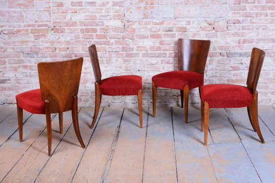 Juego de 4 Sillas Art Déco Originales, J. Halabala, UP Zavody, Nogal, Checas, Años 40 – Sillas de comedor (photo 5 of 14)