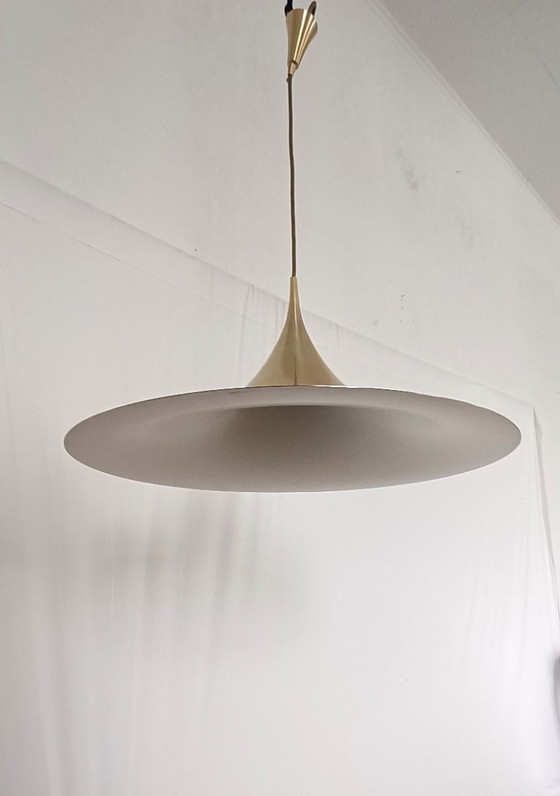 Image 1 of Fog & Morup witch hat lamp in gold color from 1968