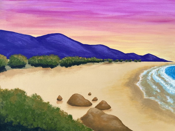 At The Edge Of The Visible - Peinture Acrylique Panoramique Originale 30 X 100cm – Peintures et dessins (photo 4 of 9)