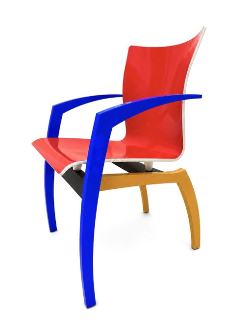 Sedia da pranzo Leolux Camarilla ispirata a "Mondrian" – eetkamerstoelen, Metal, Wood