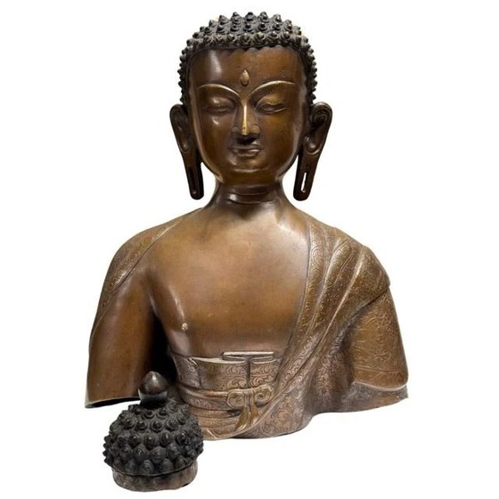 Busto monumental de Buda nepalí en bronce – Newar tradition Patan – lote 415 – Esculturas, Bronze (photo 9 of 13)