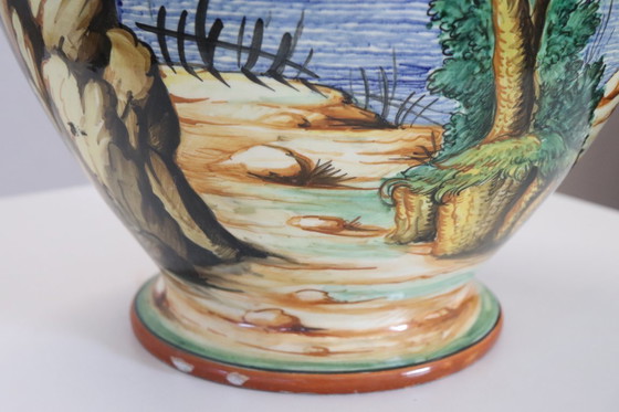 Image 1 of Ceramic Vase with Classical Decoration, Florence Italy 1980s