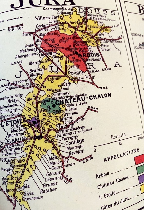 Image 1 of Vins de France 1949 - Carte vintage des Régions Vinicoles - (84.1 x 118.9 cm)