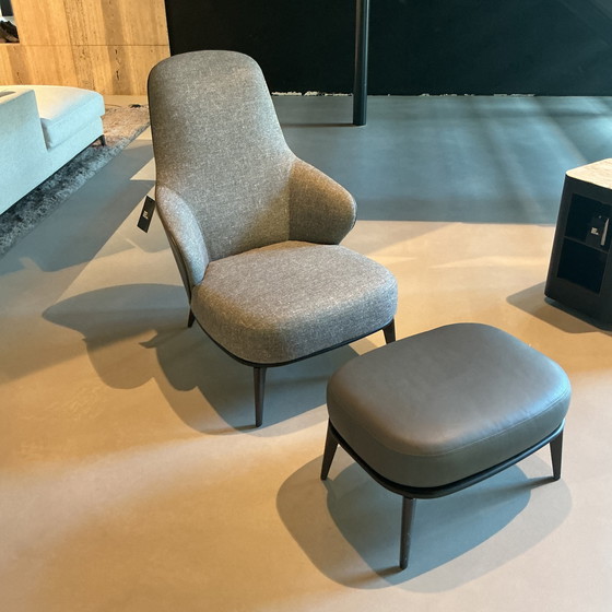 Image 1 of Minotti Leslie armchair and ottoman
