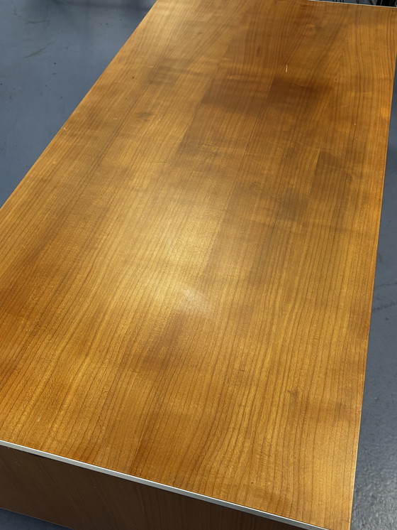 Image 1 of Coffee table/TV unit by Lignet roset: solid wood on casters: 108x61.5x31 cm