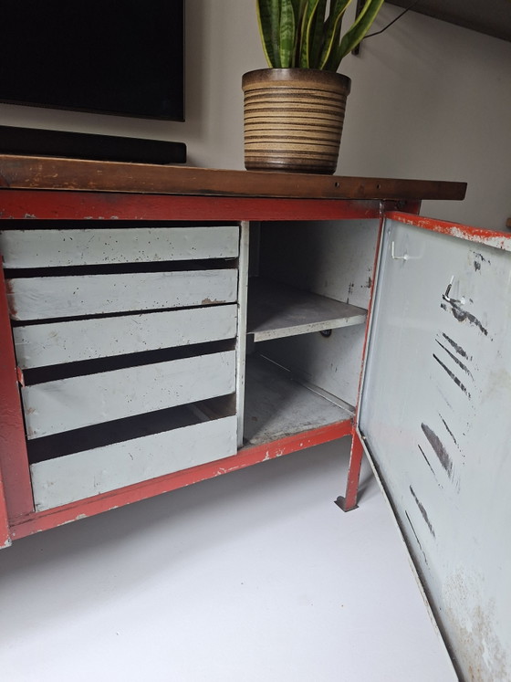 Original Industrial Sideboard – Metal, Wood (photo 5 of 6)