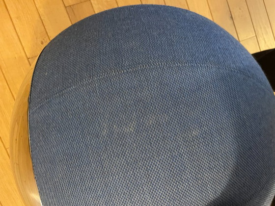 Materia, Boullée palla da seduta, blu con base metallica, Poggiapiedi e pouf, Tessile, Metallo, Modern (foto 5 di 7)