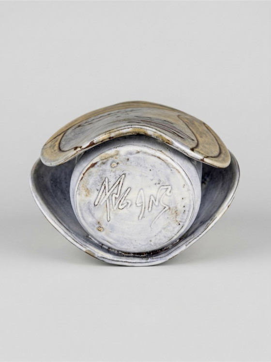 Image 1 of Face sculpture vase signed Michel Argans – artistic ceramic – contemporary style – 17cm