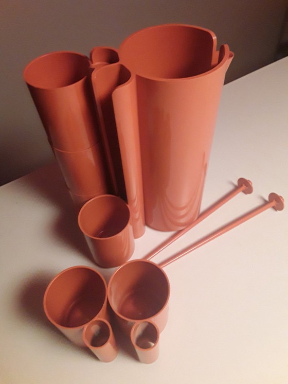 Image 1 of Weltraumzeitalter-Trinkset von Jeann Pierre Vitrac, 1970er Jahre, 9er-Set, komplett!