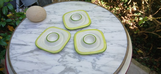 Ensemble de 3 coquetiers vintage en céramique – design moderniste des années 1960/70 – Vaisselle, Ceramic (photo 4 of 6)