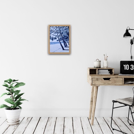 Image 1 of Inchiostro indaco su carta bianca, 40x30cm