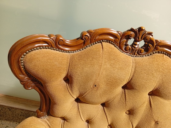 Vintage Fauteuil – Wood, Textile (photo 3 of 5)