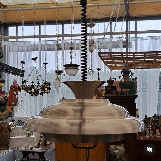 Image 1 of Lampada a sospensione vintage Dijkstra Danish Design in metallo Space Ace Bowl.