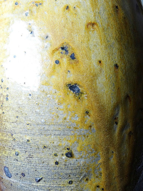 Grote antieke gepyritiseerde Puisaye aardewerken kan, eind 19e eeuw – Ancien, Decoratieve objecten, Ceramic (photo 9 of 14)