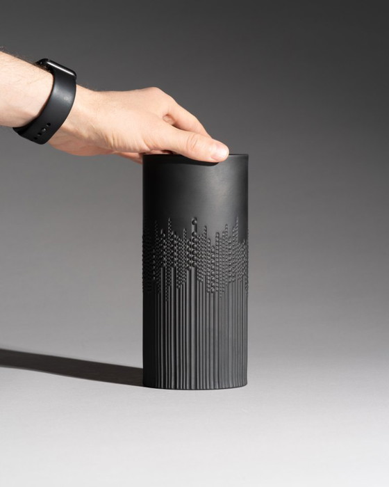 Image 1 of Rosenthal Tapio Wirkkala Vase Duo Black Matte Porcelain Studio-Line Mid Century