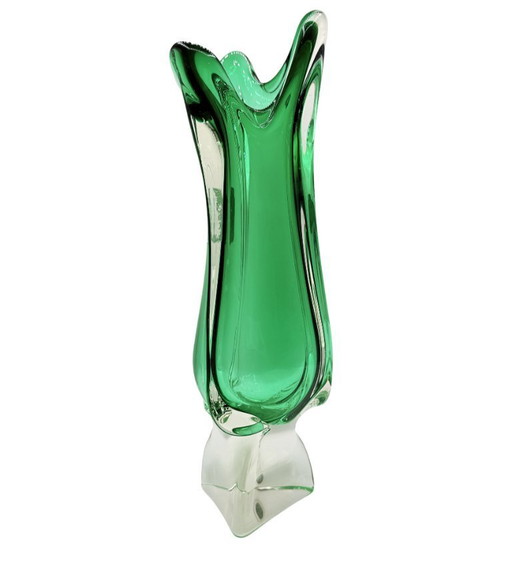 Murano - Smaragdvase von Fratelli Tosi