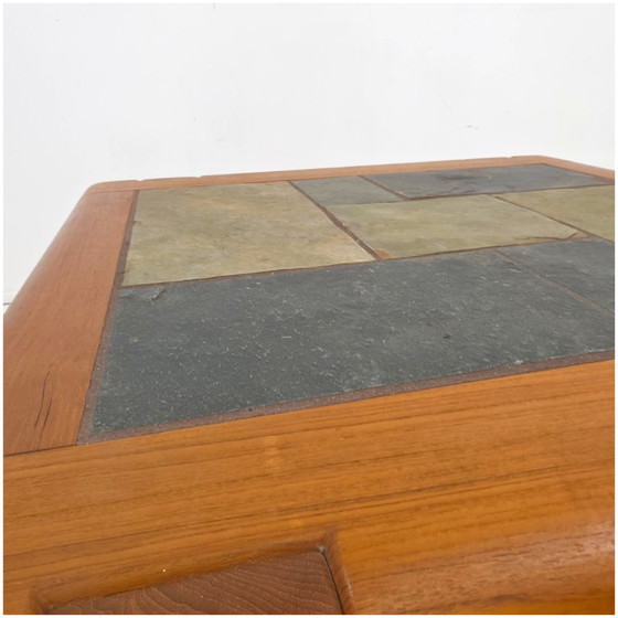 Salontafel Deens 80s Leisteen Teak Brutalistisch Vintage – Wood (photo 7 of 7)