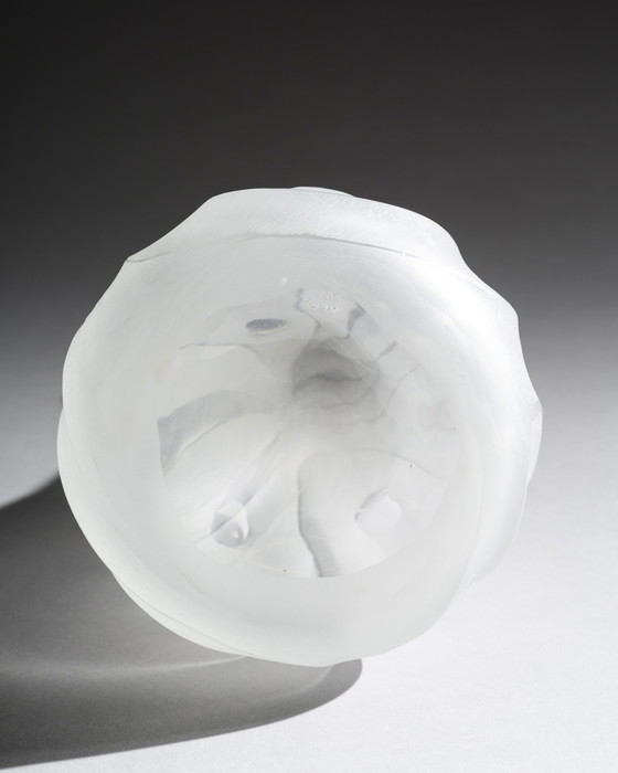 Image 1 of Brutalistische Kunstglasvase, deutsches Studio, signiert HM 1978, Hanns Model Stuttgart, 32 cm