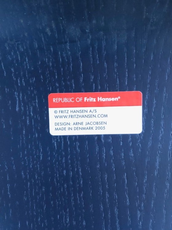 Image 1 of 4x Fritz Hanzen series 7 blue dining chairs