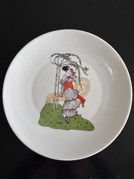 4 Porseleinen Borden in Art Deco Stijl, Deshouliéres Creatie – deshoulieres, Servies, Porcelain (photo 5 of 7)