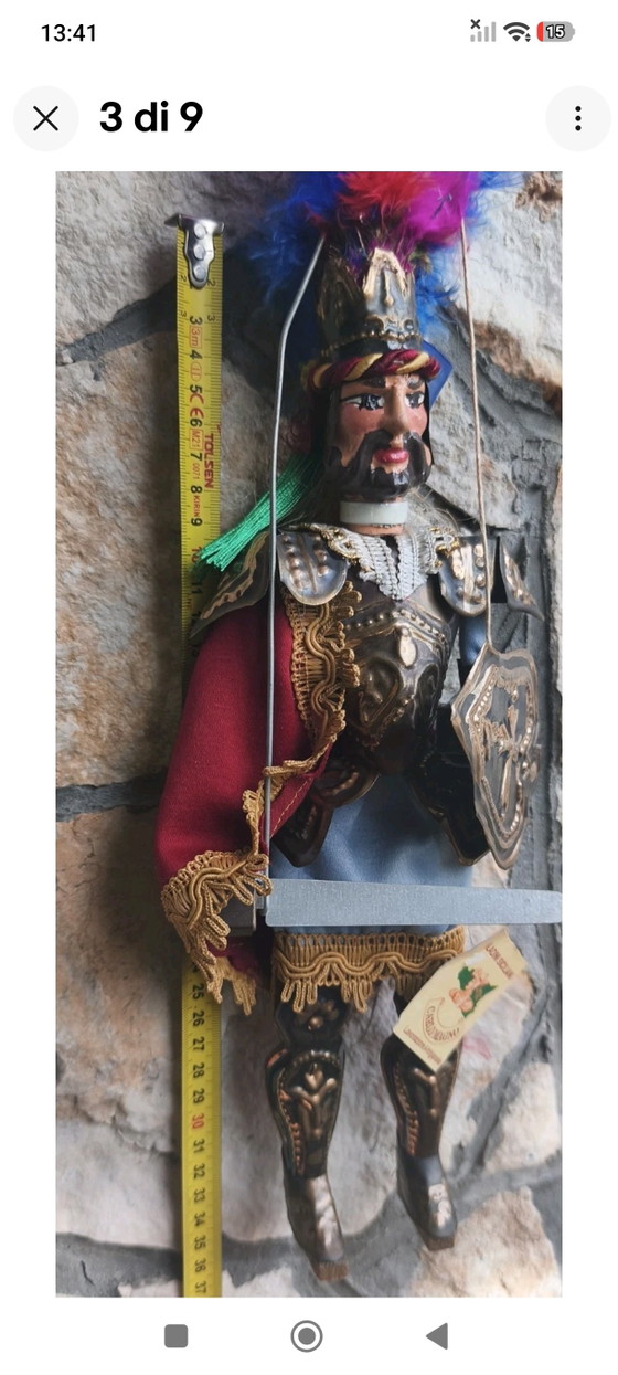 Vintage Sicilian Pupo 35cm Charlemagne – Decorative Objects, Metal, Textile (photo 3 of 9)