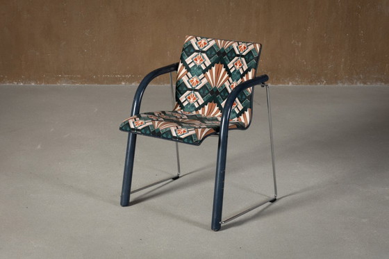 Image 1 of Vintage A 320 Armchair by Wulf Schneider & Ulrich Boehme for Thonet 1980’s in Eltham Palace Velvet (set of 4)