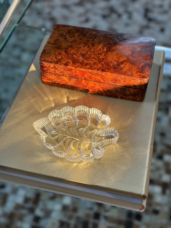 Image 1 of Bol en cristal vintage Cristal d’Arques en forme de feuille