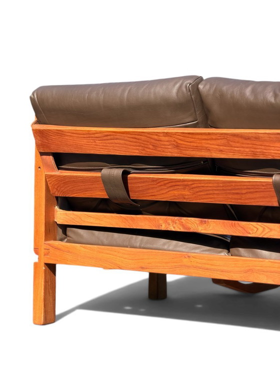 Auténtico conjunto de salón Pierre Chapo: sofá S32 y sillón S15 - Olmo y cuero (años 60) – Zona de estar (photo 22 of 23)