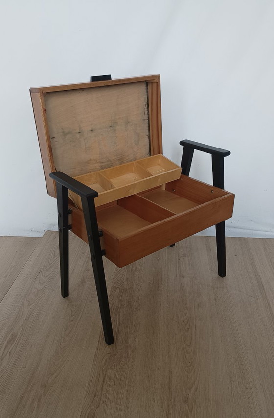 Image 1 of Tabouret des années 1950 avec rangement