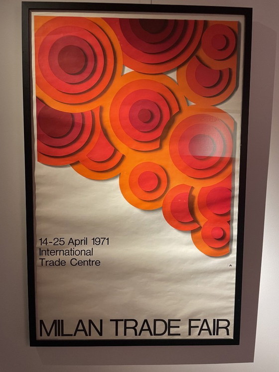Image 1 of Framed original exhibition poster Milan Trade Fair - 101x65cl