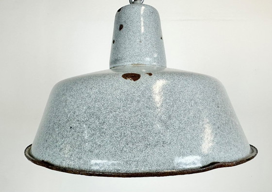 Image 1 of Industrial Grey Enamel Factory Lamp, 1960s