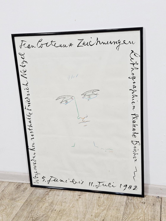 Affiche d'exposition originale de Jean Cocteau, 1982 – Glass, Paper (photo 14 of 17)