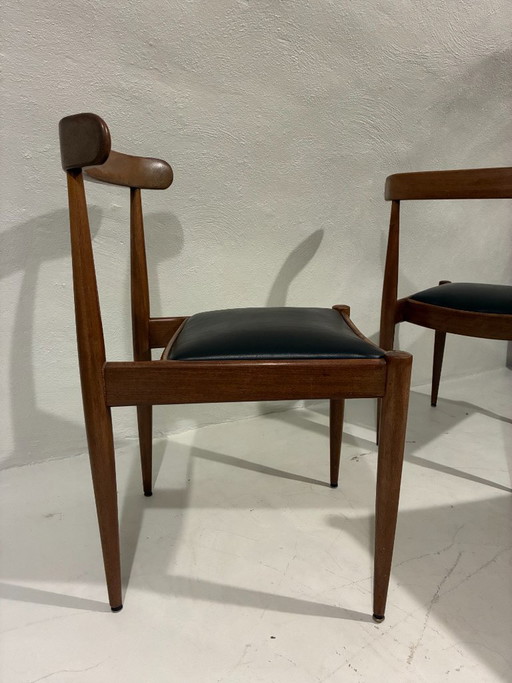 4 sedie Alfred Hendrickx modello '500' – belform, eetkamerstoelen, Wood, Leather