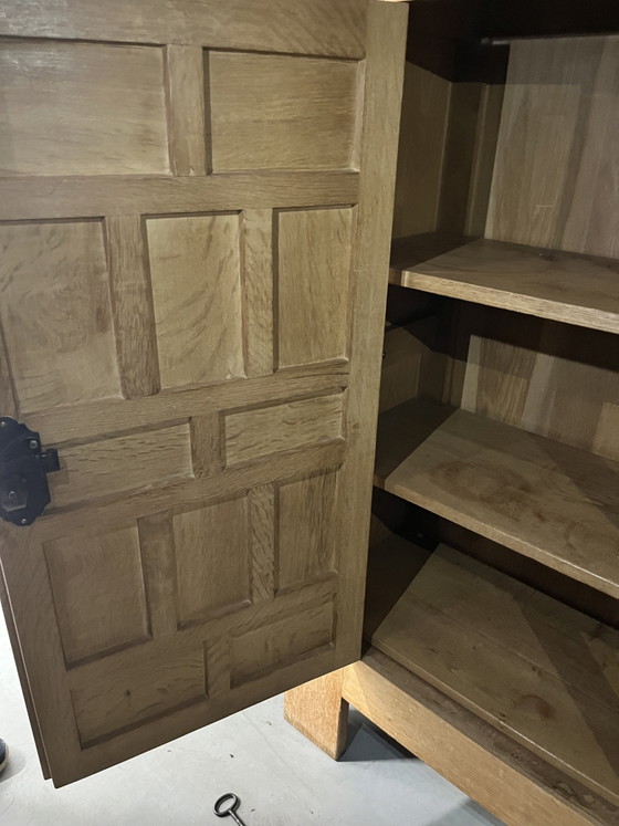Vintage Brutalist Spanish Cabinet 1960s 1970s – Sideboard, Wood (photo 3 of 9)