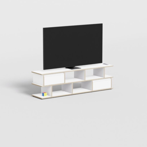 Meuble TV Tylko blanc avec tiroirs