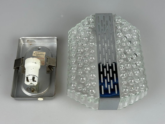 Image 1 of 60s 70s Bubble Wall Lamp Chrome & Glass Space Age by Hustadt Leuchten